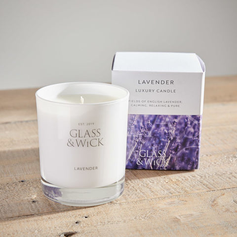 Glass and Wick Lavender Candle