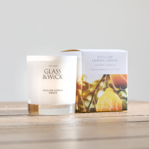 Glass and Wick Sicilian Lemon Grove Candle