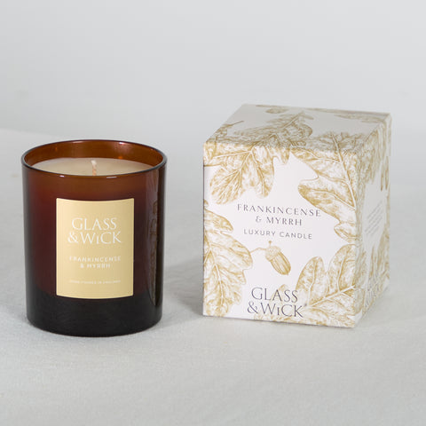 Glass and Wick Frankincense and Myrrh Candle