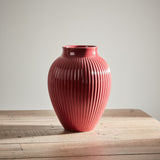 Grooved Burgundy Olpe Vase