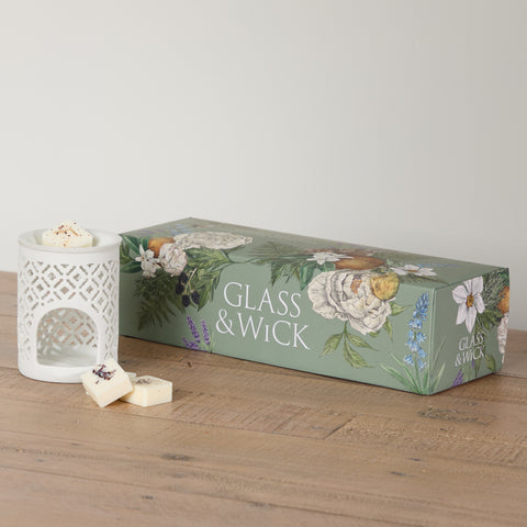 Glass and Wick Wax Melt Gift Set